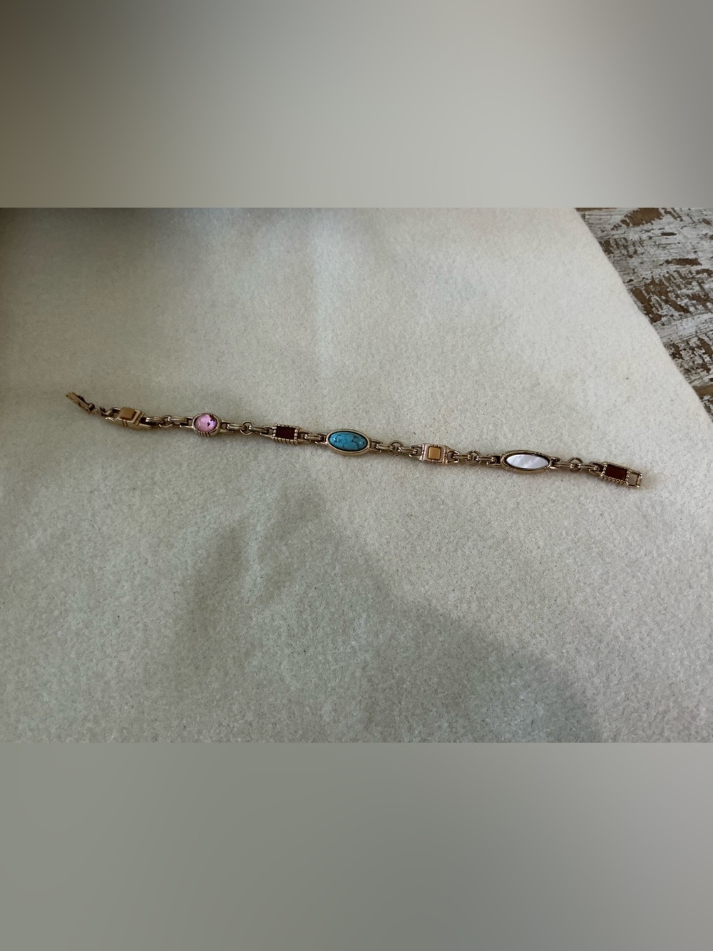 Multicolor Stone Link Bracelet - 8”
